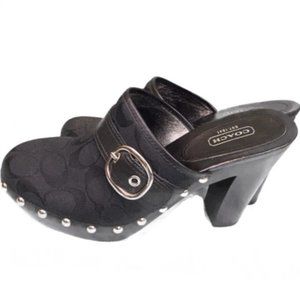 NWOT Black Mule Coach Clog size 9